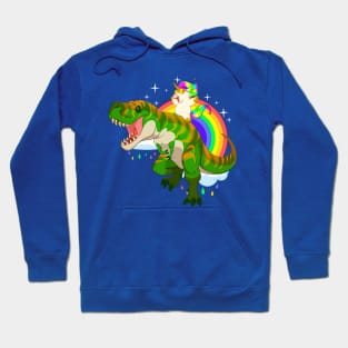 Unicorn Riding Dinosaur Hoodie